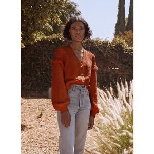 Saylor Marleny Fringe Blouse Cardigan Cinnamon XS